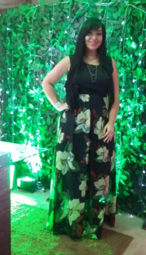 Vestido Longo Floral para festa godê.