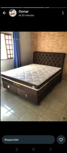 Cama queen size sleep pocket toda marrom