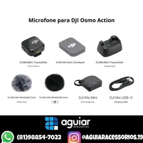Microfone DJI para Osmo action 3, 4 e 5