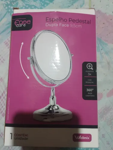 Espelho de Pedestal Dupla Face 9,5cm - Wellmix