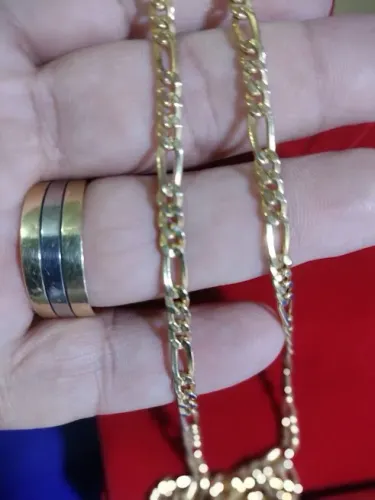 Cordão 3x1 Elos Ouro 18 Kilates 12.60 Gramas 60 Cm Oco                                    