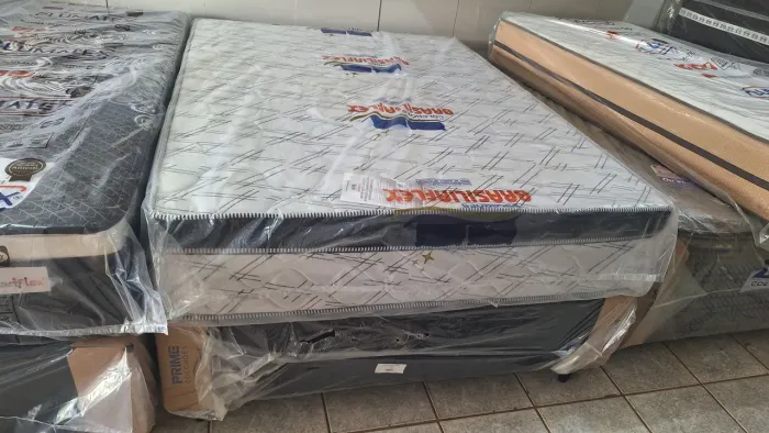 Conjunto box casal 1.88x1.38 molas ensacadas