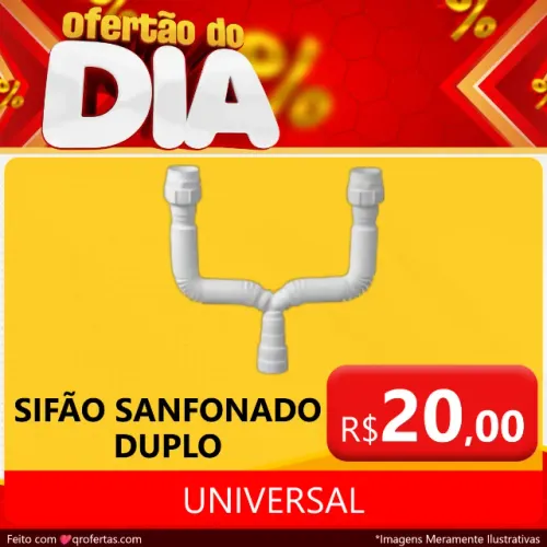 UNIVERSAL - SIFÃO SANFONADO DUPLO UNIVERSAL - DUDA 