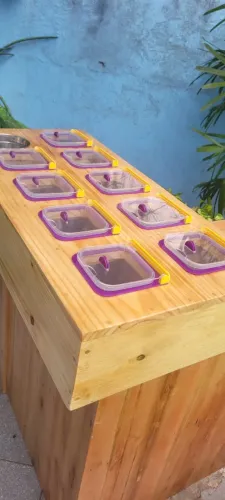 Balcão de açaí compacto