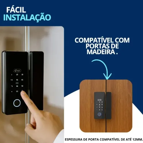 Fechadura Digital Touch Vidro Senha Numérica Inteligente Fechadura Elétrica KP-CA611