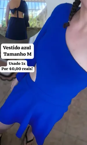 Vestido azul tam M seminovo! 