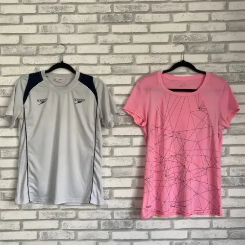 2 Camisetas Esportivas Femininas Speedo Branca + Rosa Levinha Tamanho P