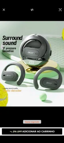 Fone de ouvido bluetooth Acer
