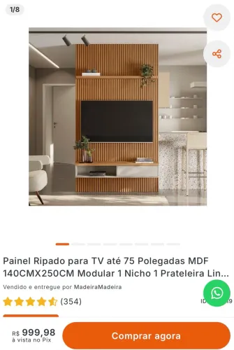 Painel Ripado MDF 140x250