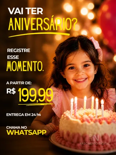 Fotógrafo para Aniversário Infantil | A partir de R$199 | Entrega Rápida