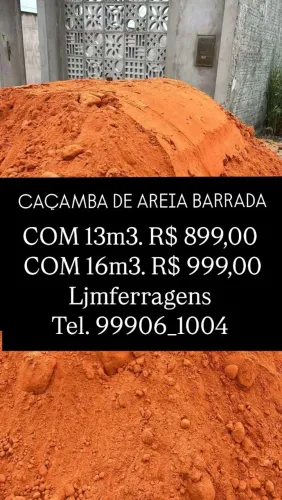 TRABALHAMOS COM AREIA BARRADA.
