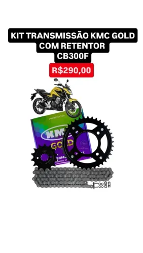 KIT TRANSMISSÃO COM RETENTOR KMC GOLD CB300F