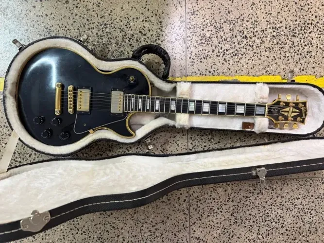 GUITARRA ESTILO LES PAUL CUSTOM PRETA | FERRAGENS DOURADAS