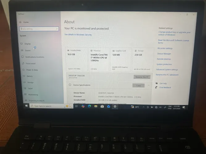 Notebook Lenovo X1 i7 8 geração 16gb 256 SSD