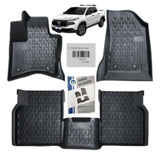 Tapete de borracha modelo concha para Fiat Toro 16 a 2024