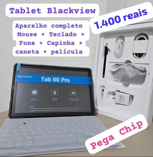 Tablet Blackview 4/128 gb lacrado, + capa,película, caneta,fone, mouse,teclado 