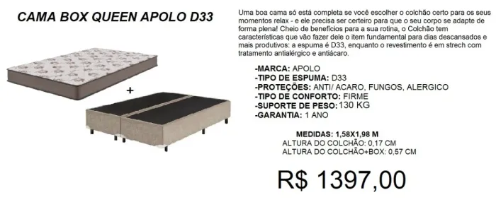 Colchão + box - compre hoje e receba em até 72 horas 