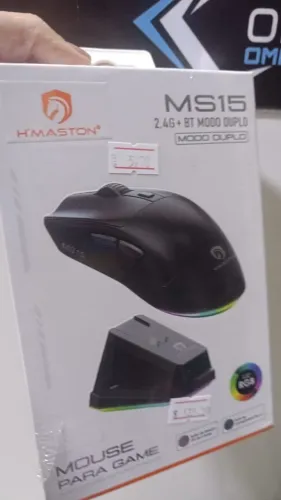 Mouse Gamer RGB Sem Fio HMaston MS15 - Bluetooth 2.4G Recarregável com Base -Loja Coimbra