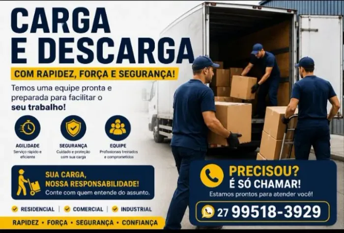 Cargas e descargas em gerais grandes Empresas e pequenas Empresas comerciantes