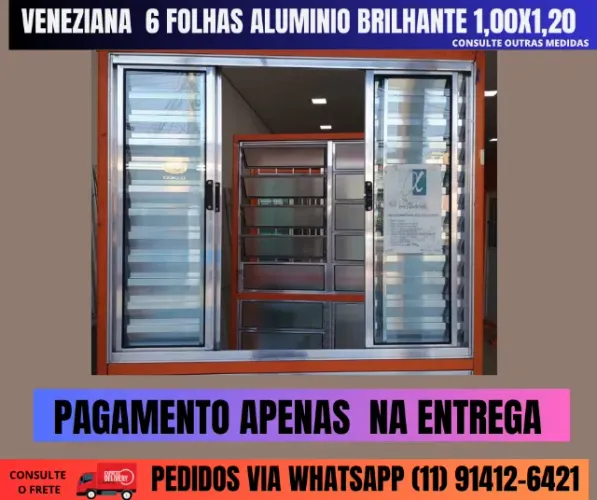 Janela venezianaa em alumínio modelo frit