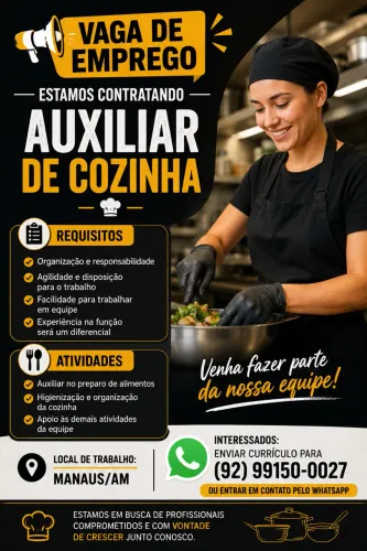 Contrata-se Auxiliar de cozinha 