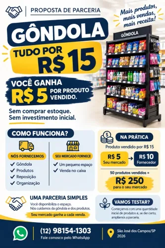 Parceria para Mercados - Gôndola em Consignação | Sem Investimento