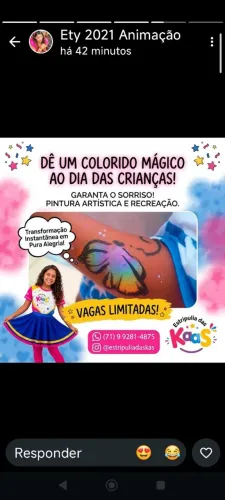 Animação recreação pintura de rosto 