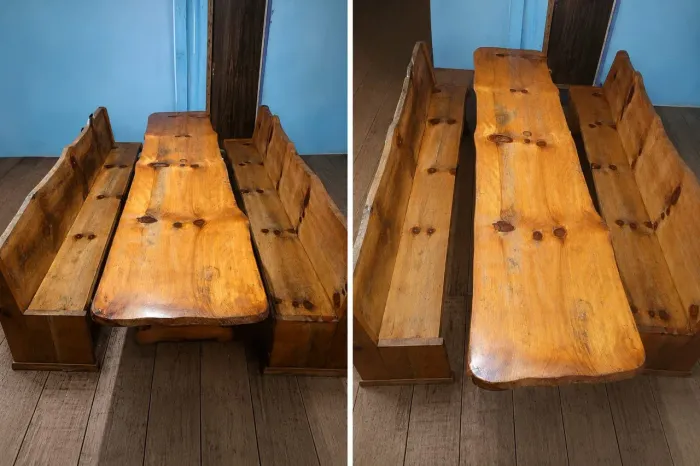 VENDO - Mesa Rústica em Madeira Maciça de Pinheiro