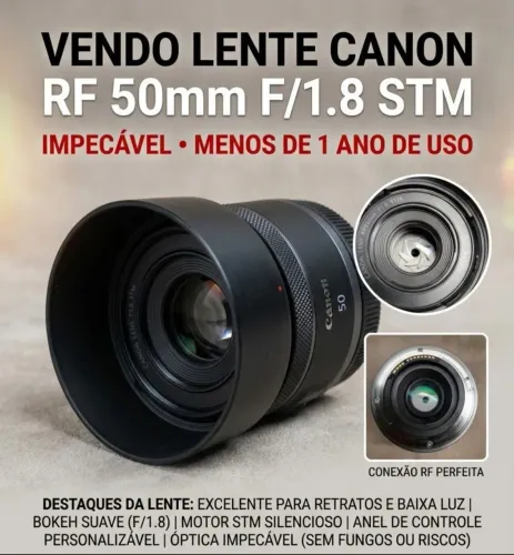 Lente Canon 50mm RF f1.8 STM