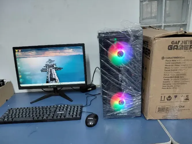 Computador Completo Gamer i5 7500 Ssd 480 Ram 16Gb Rx 580 Monitor 20 Zerado