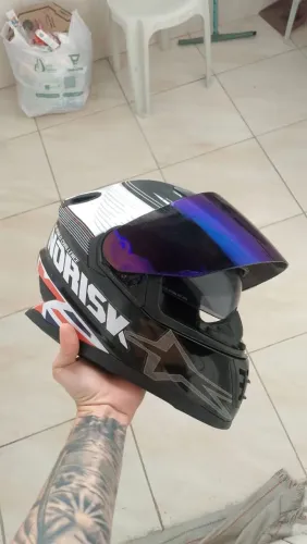 Capacete Norisk Ff302 Grand Prix Inglaterra Oculos Solar