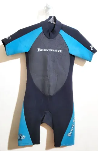 Neoprene Body Glove Short John preto e azul infantil feminino 