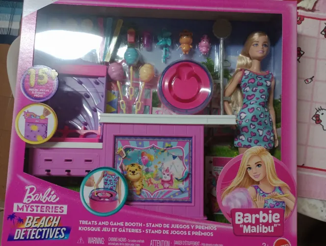 Playset Boneca Barbie Barraca de Algodão Doce