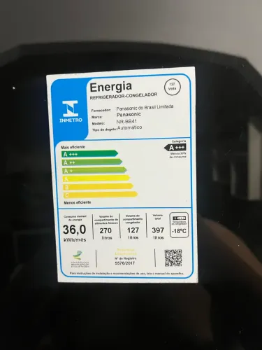 GELADEIRA PANASONIC INVERTER 397 LITROS