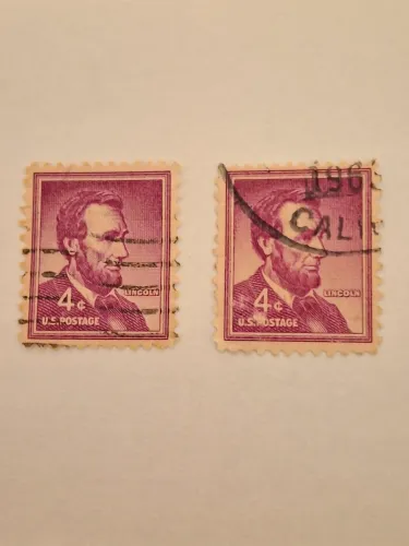 Antiguidade 2 Selos EUA Abraham Lincoln