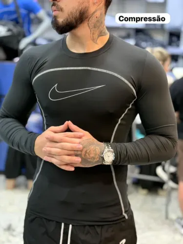 Camisas manga longa de compressão da nike
