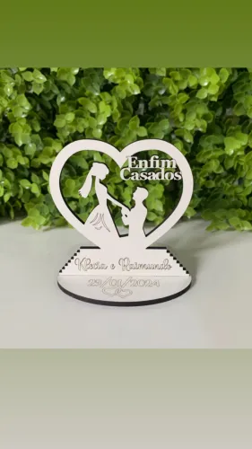 Lembrancinha em mdf coração casamento 