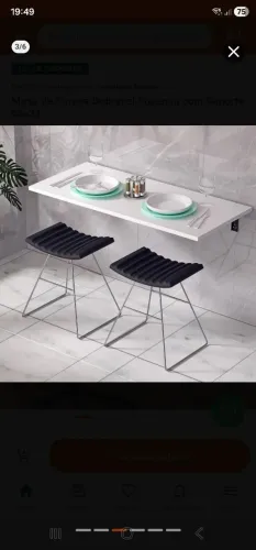 Mesa dobrável de parede 90 x 40cm 