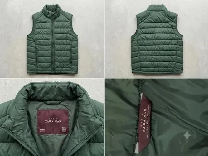 Colete Zara Masculino Verde Militar Tam. G - Original e Excelente Estado