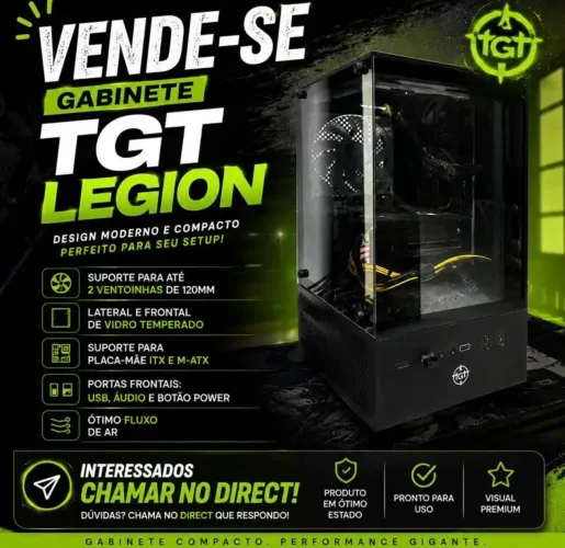 ? Gabinete Gamer TGT Legion - Vidro Temperado | Excelente Estado ?