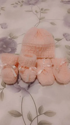 Kit sapatinho, toca e luvinha para bebê