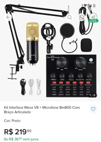 Kit Completo Microfone v8