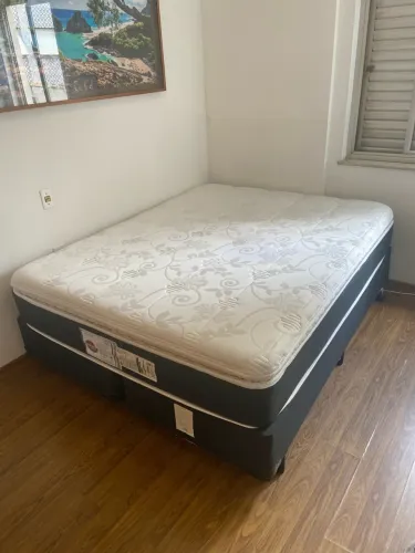 Cama Box Queen Black Star New - Colchão + Bases