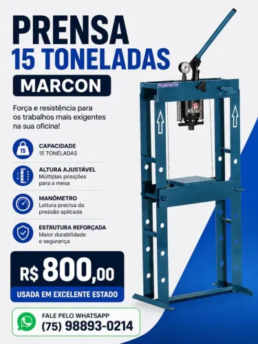 PRENSA MACRON 15 TONELADAS veja descrição
