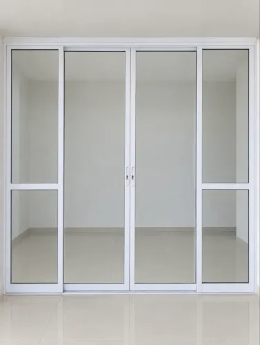 Porta de Alumínio Branca Com Vidros 2.43x2.30