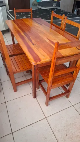 Mesa de 6 cadeiras macacauba (nova)