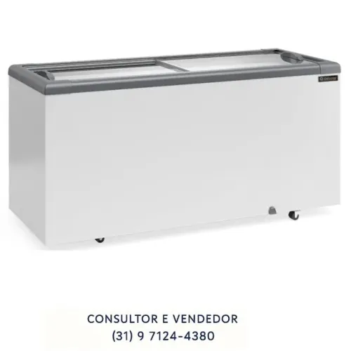 Freezer Horizontal Tampa de Vidro 500L Gelopar
