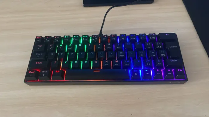 Teclado mecânico swith azul prova da agua