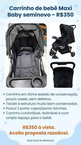 Vendo carrinho de bebê 
