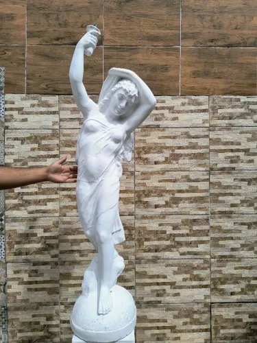 Estátua grande em cimento deusa estatueta antiga decoração jardim européia antiquário lar